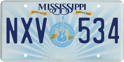 MS license plate NXV534