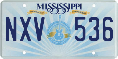 MS license plate NXV536