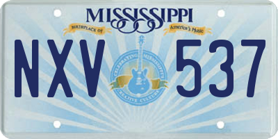 MS license plate NXV537