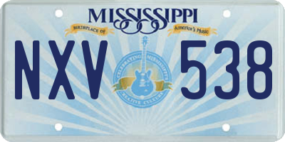 MS license plate NXV538