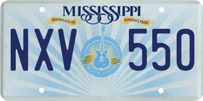 MS license plate NXV550