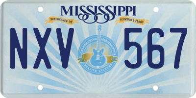 MS license plate NXV567
