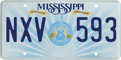 MS license plate NXV593