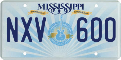 MS license plate NXV600