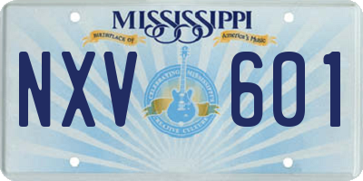 MS license plate NXV601