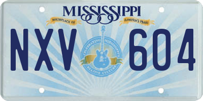 MS license plate NXV604