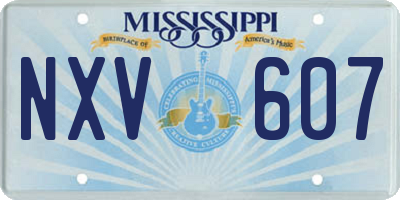 MS license plate NXV607