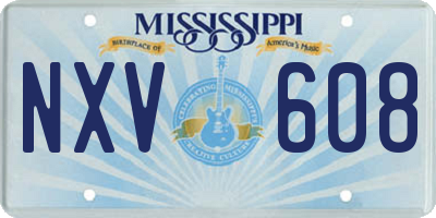 MS license plate NXV608