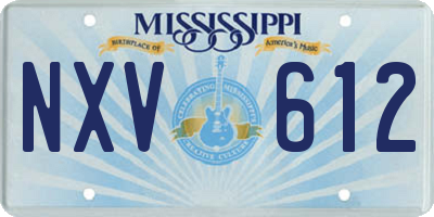 MS license plate NXV612