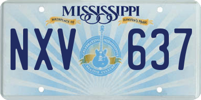 MS license plate NXV637