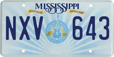 MS license plate NXV643
