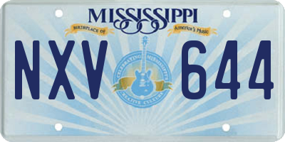 MS license plate NXV644