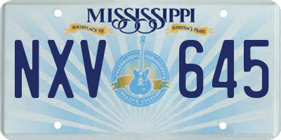 MS license plate NXV645