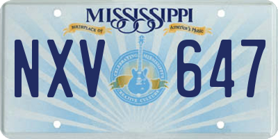 MS license plate NXV647