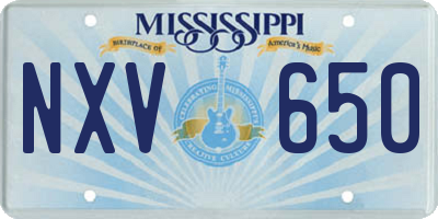 MS license plate NXV650