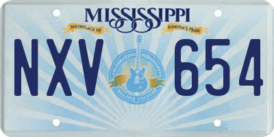 MS license plate NXV654