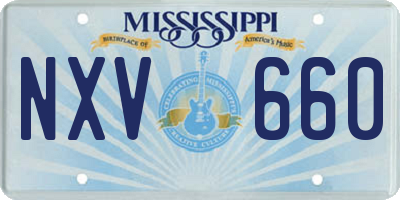 MS license plate NXV660