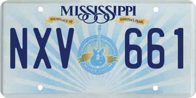 MS license plate NXV661