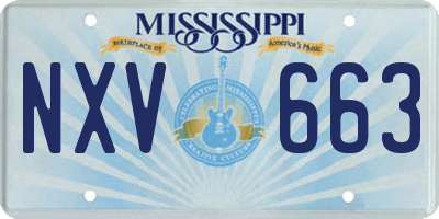 MS license plate NXV663