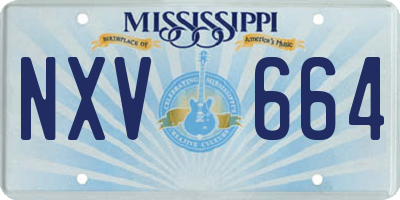 MS license plate NXV664