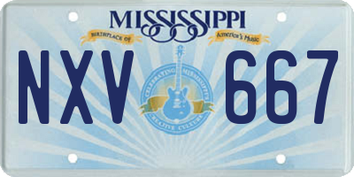 MS license plate NXV667