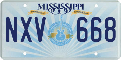 MS license plate NXV668