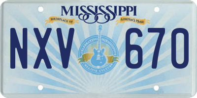 MS license plate NXV670