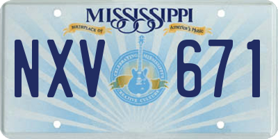 MS license plate NXV671