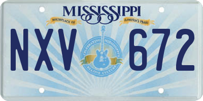MS license plate NXV672