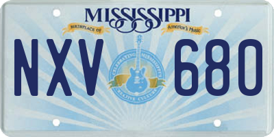 MS license plate NXV680