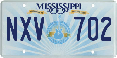 MS license plate NXV702