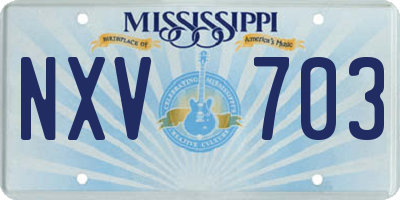 MS license plate NXV703