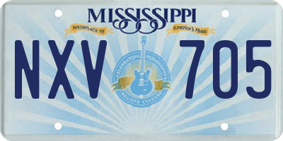 MS license plate NXV705