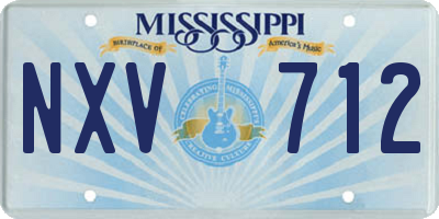 MS license plate NXV712
