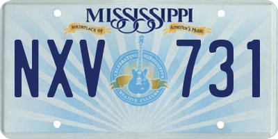 MS license plate NXV731