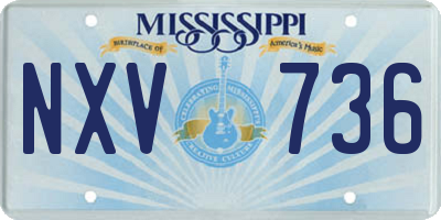 MS license plate NXV736