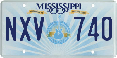 MS license plate NXV740