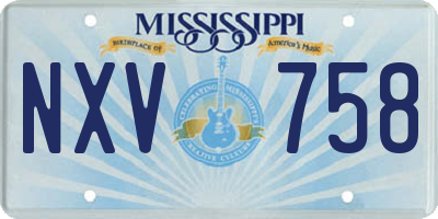 MS license plate NXV758