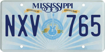 MS license plate NXV765