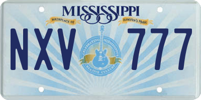 MS license plate NXV777