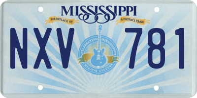 MS license plate NXV781