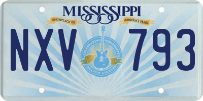 MS license plate NXV793