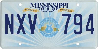 MS license plate NXV794