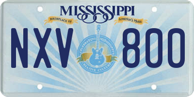 MS license plate NXV800
