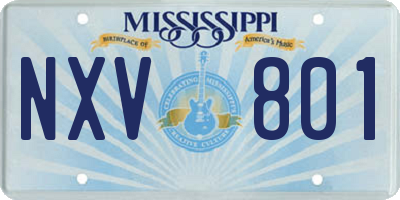 MS license plate NXV801