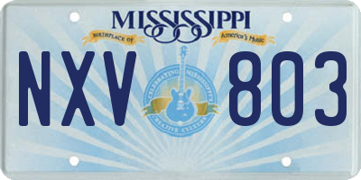 MS license plate NXV803