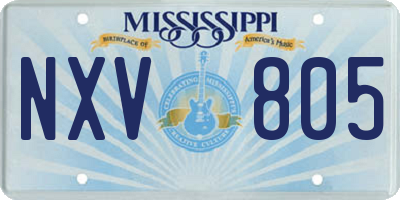 MS license plate NXV805