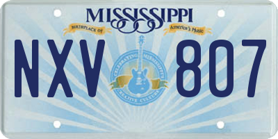 MS license plate NXV807