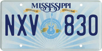 MS license plate NXV830