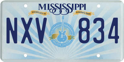 MS license plate NXV834